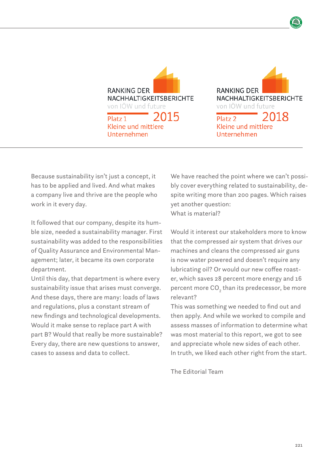 Vorschau Sustainability Report 2019 Seite 223